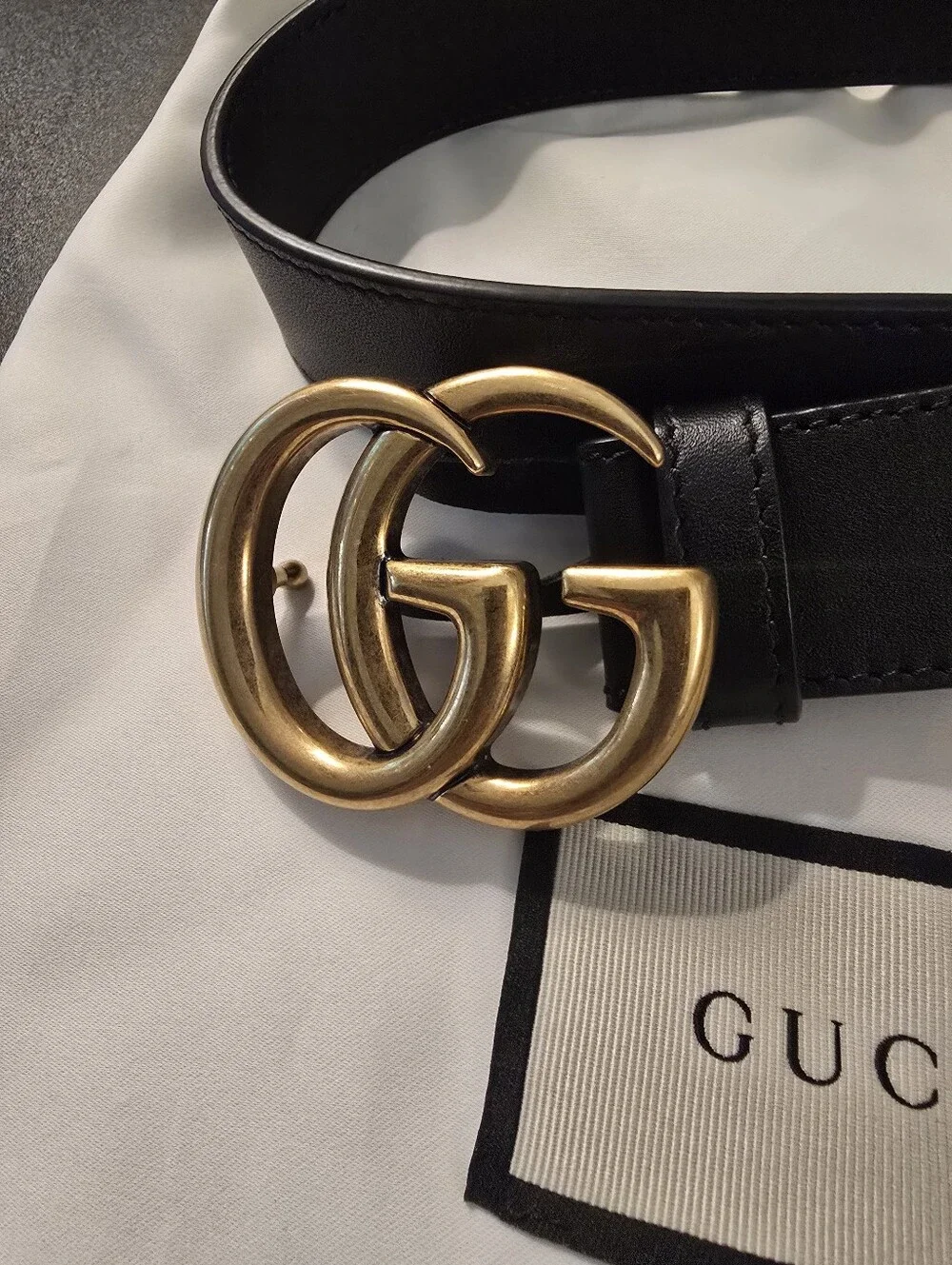 Gucci Black Leather Belt 70/28
